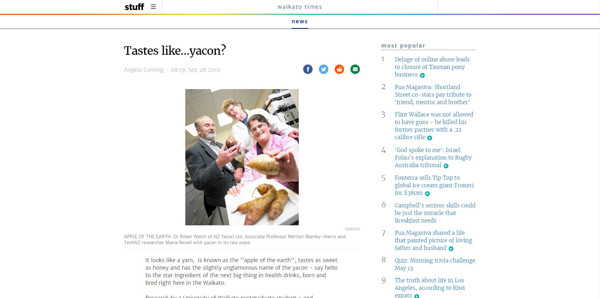 Tastes Like Yacon - Stuff Waikato Times